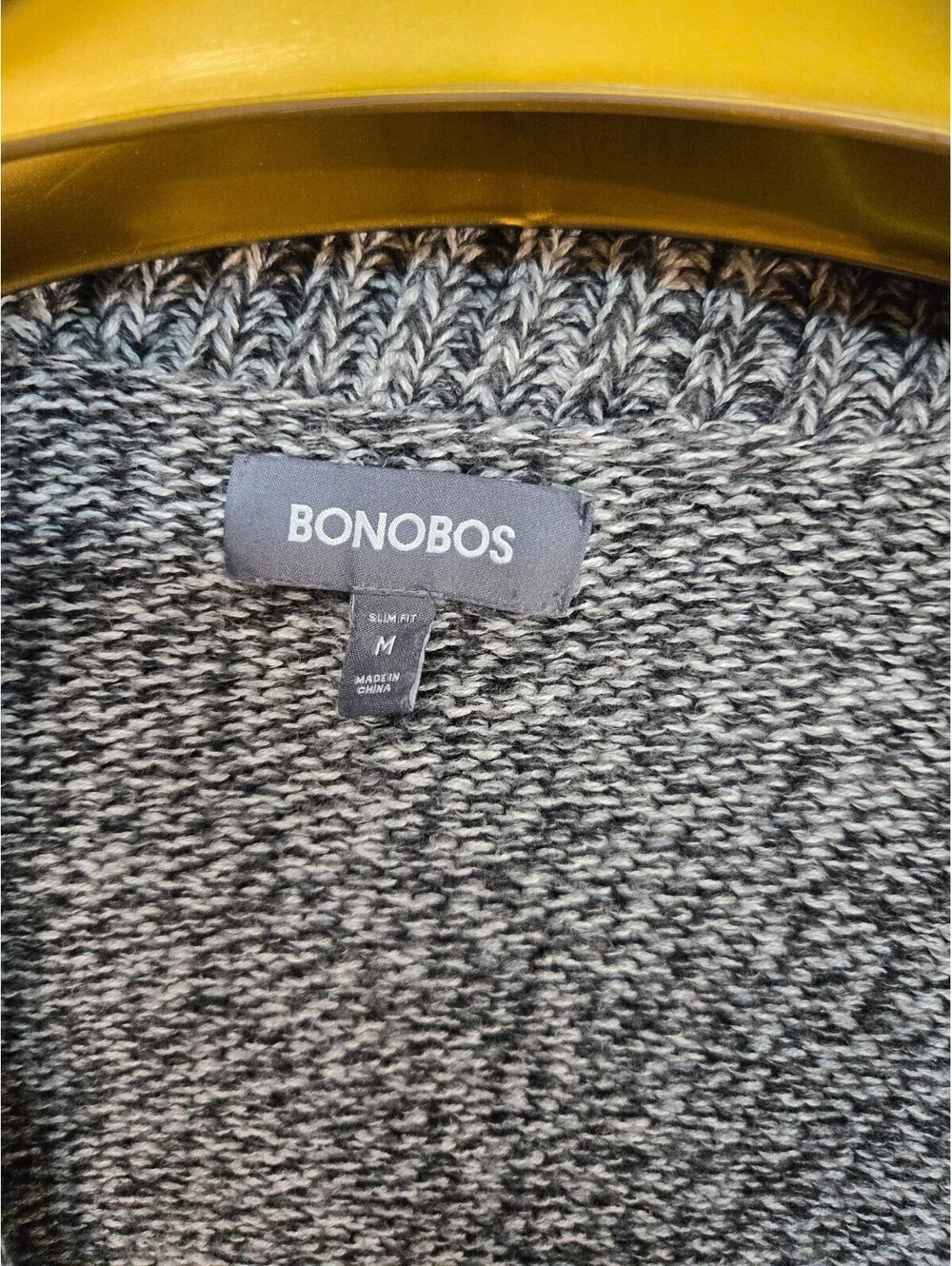 Bonobos Men's Slim Fit Gray Marled Shawl Collar Cardigan Sweater Size Medium